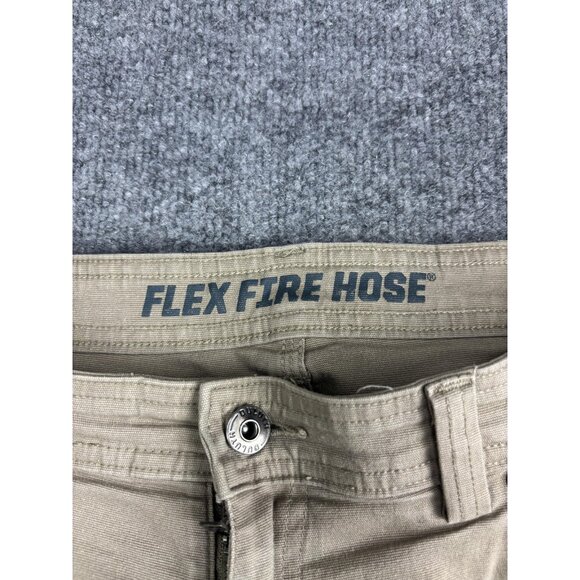 Duluth Flex Fire Hose Pants Mens 36x32 Tan Standard Fit Canvas Work Durable - Picture 2 of 12